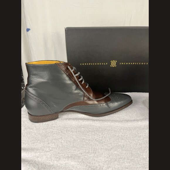 Undandy‎ Men’s Ankle Boots Size 45 Multicolor Brown & Grey Leather Dress Shoes main image 11